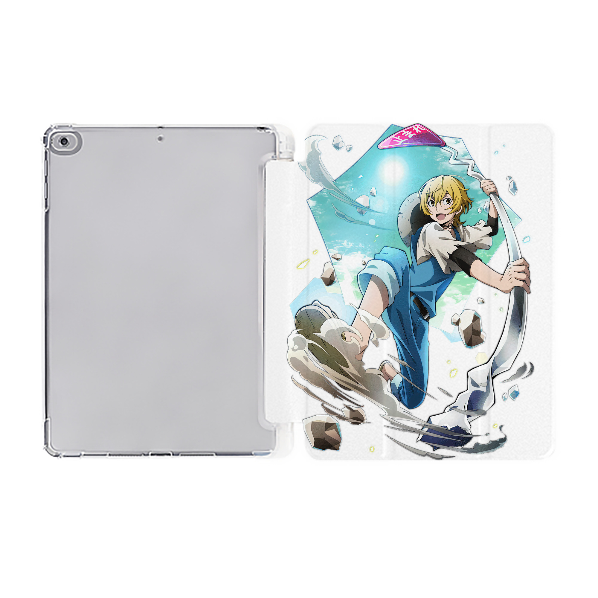 （画像用） 文豪ストレイドッグス Bungo Stray Dogs IPad ケース ペン収納付き 三つ折りスタンド PUレザー×シリコン 対応機種9.5/10.5/10.9インチ